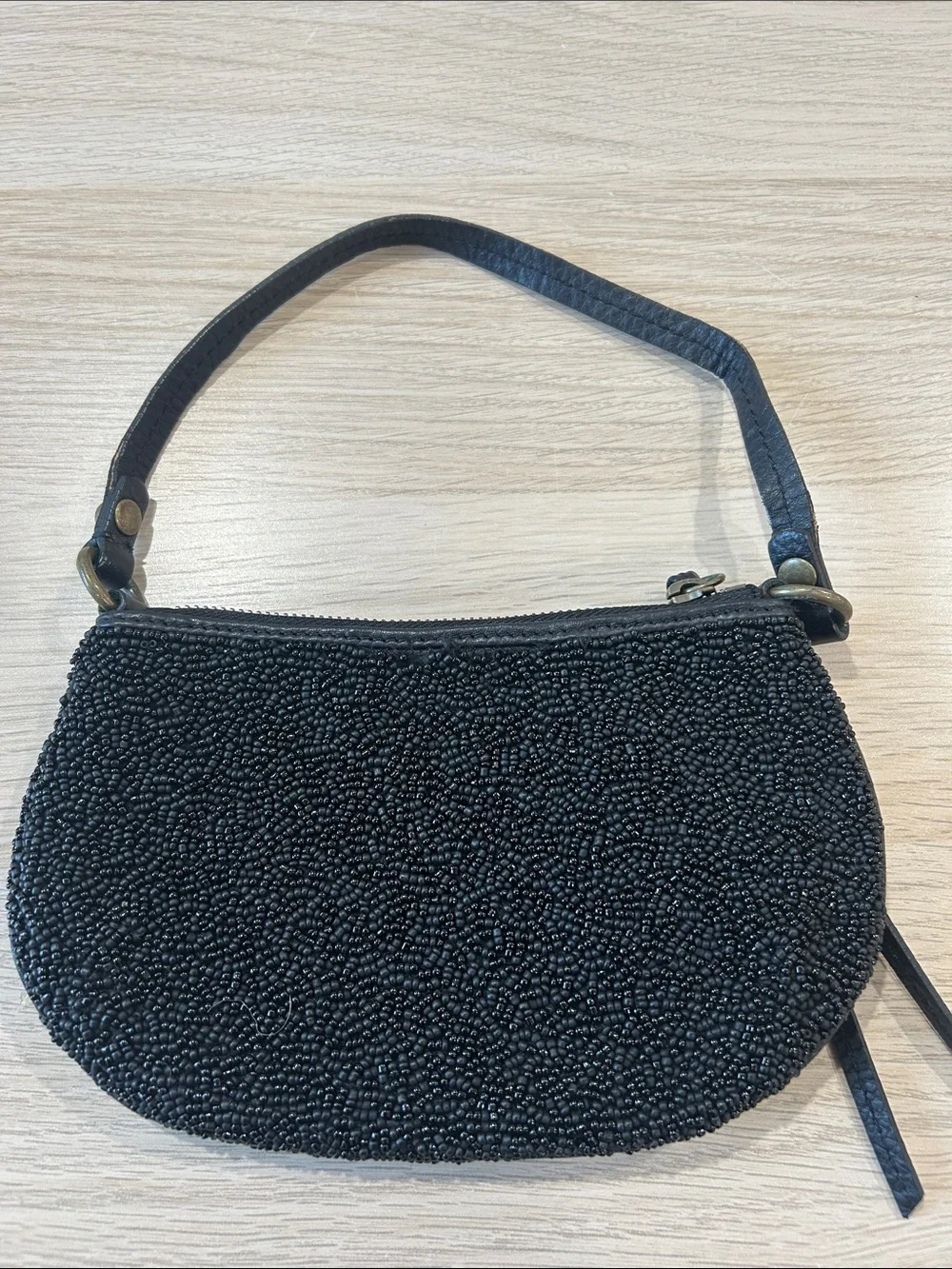 Banana Republic Black Beaded Wristlet Clutch
